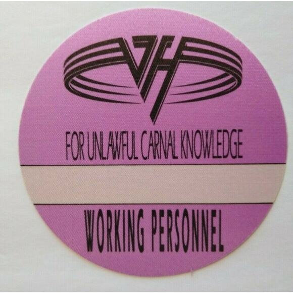 Van Halen Original Backstage Pass Original 1991 Eddie Rock Music Tour Purple - Picture 1 of 2